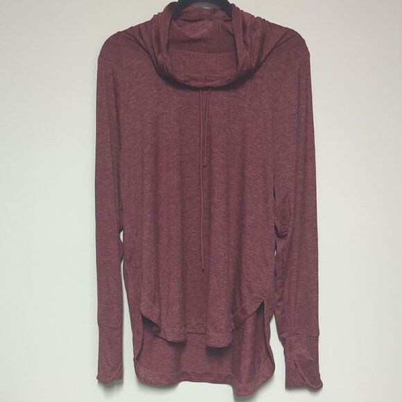 Athleta Cozy Maroon Cowl Neck Hooded Pullover - Picture 1 of 5